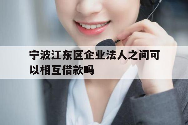 宁波江东区企业法人之间可以相互借款吗