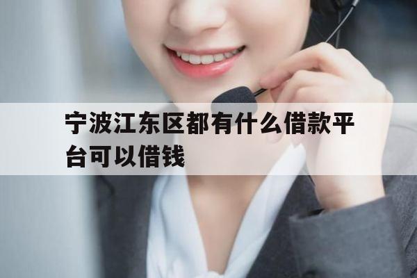 宁波江东区都有什么借款平台可以借钱